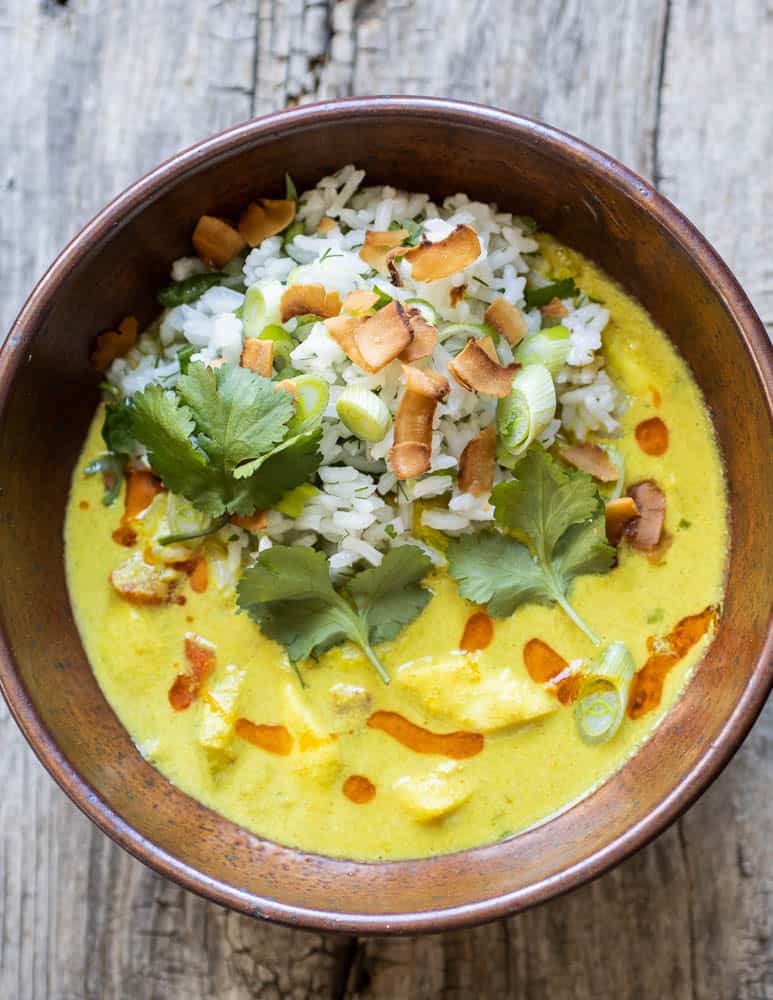 Green pumpkin curry 