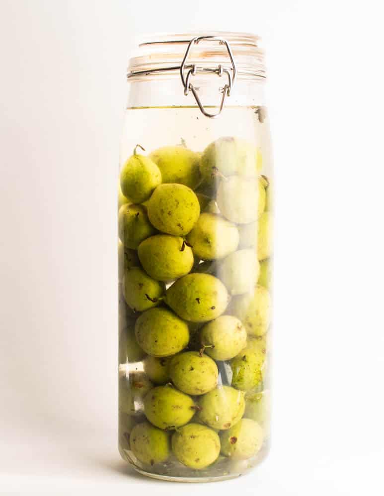 Leaching or soaking green walnuts (4)