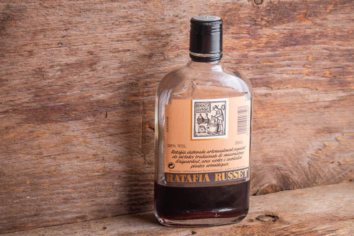 A jar of Spanish Ratafia black walnut liquor