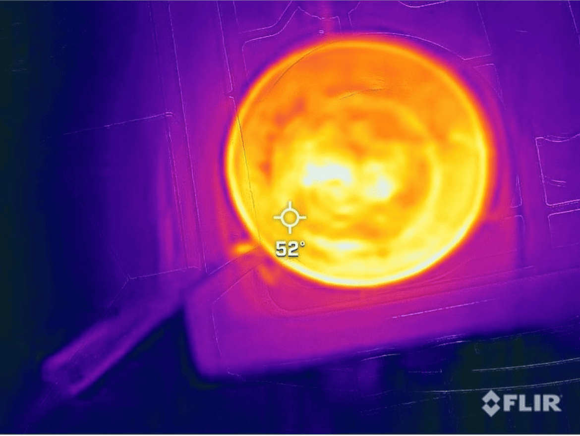 Heat transfer in a carbon pan handle 