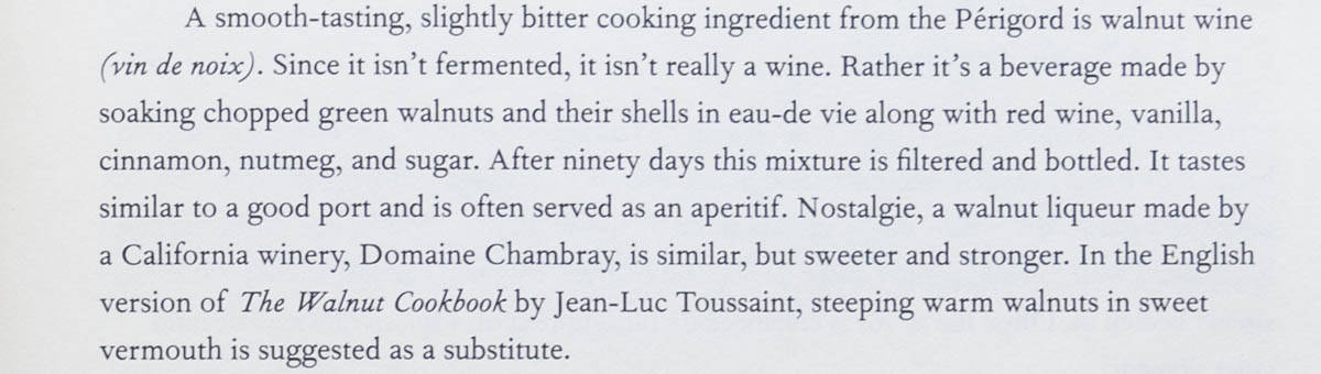 Traditional Walnut Wine or Vin de Noix excerpt from a book