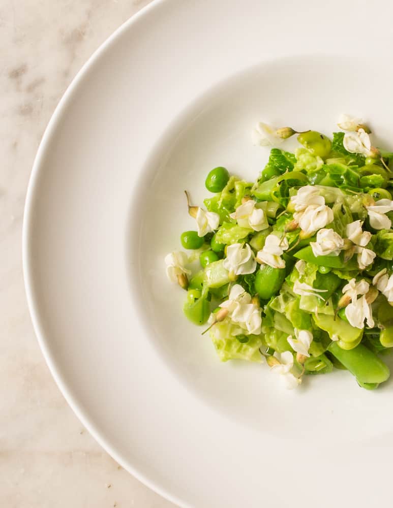 Pea and black locust flower salad (1)