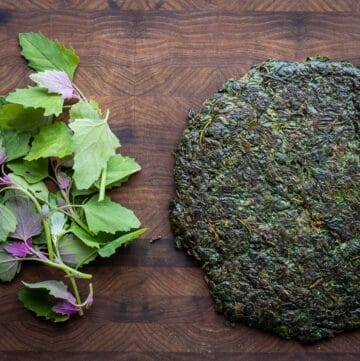 Wild spinach cake recipe made with lambs quarters