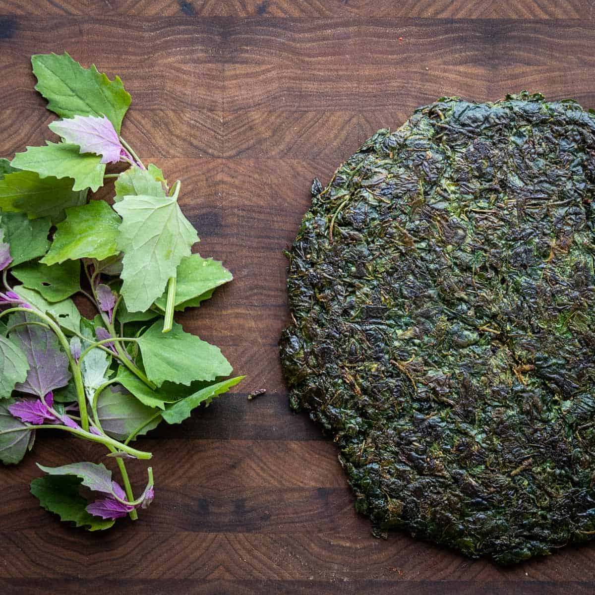 Wild spinach cake recipe made with lambs quarters 