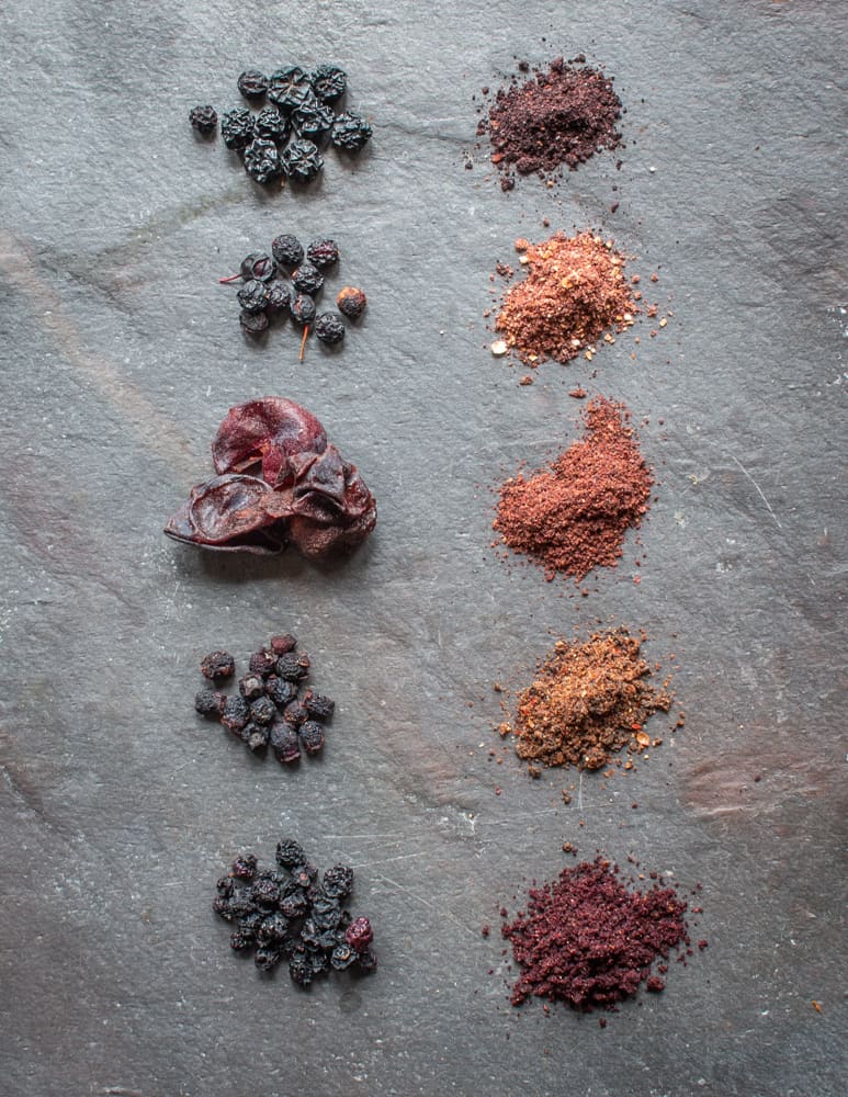 Flour made from dried, foraged fruit 