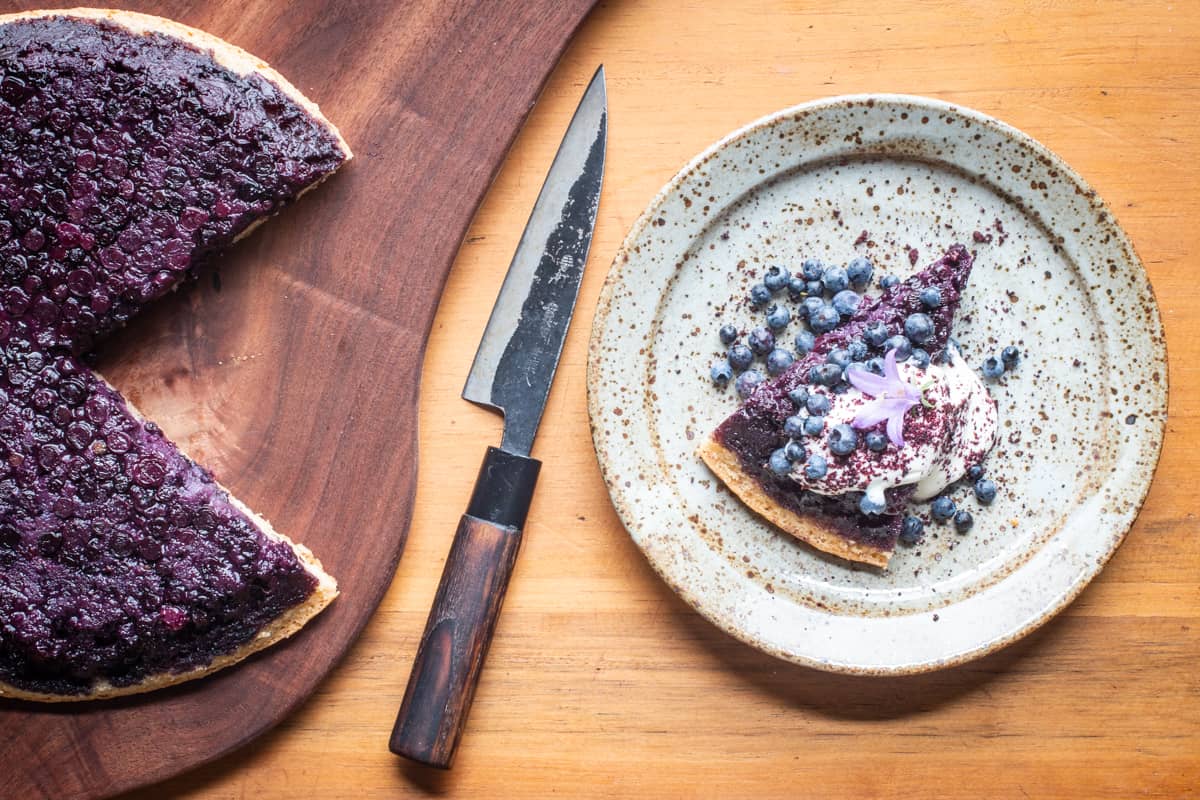 Wild BlueberryHazelnut Cake with Meadowsweet Cream