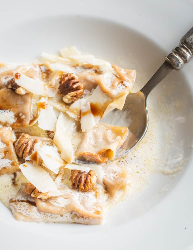 Buttercup squash ravioli with shagbark hickory nuts and birch syrup (10)