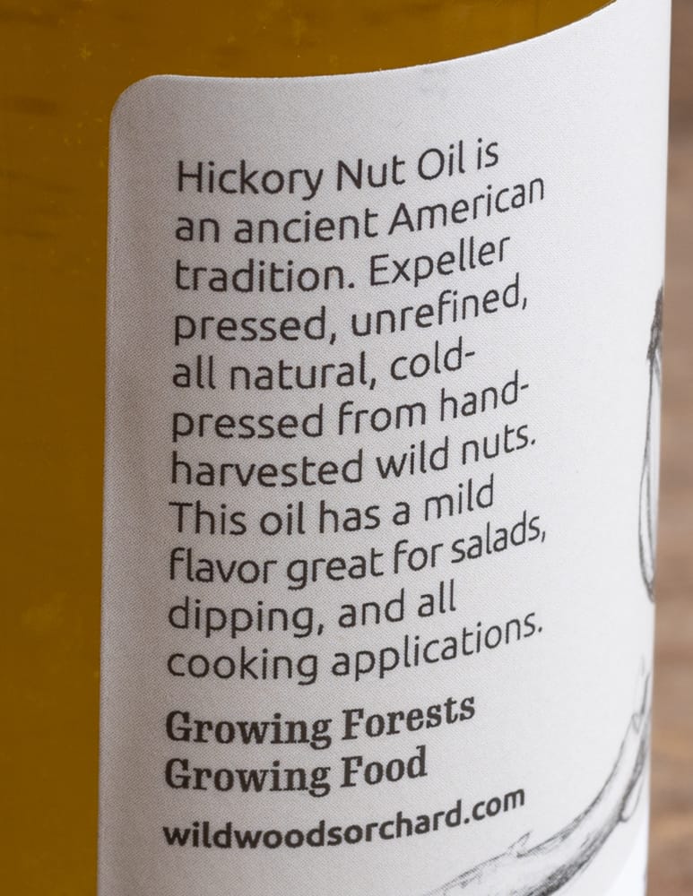 Bitternut hickory oil from Forager's Harvest