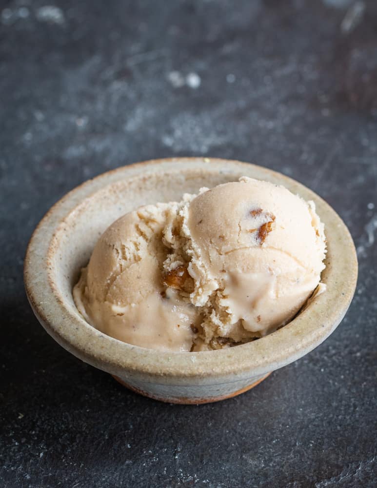 Hickory Smoked Ice Cream with Shagbark Syrup and Toasted Hickory Nuts