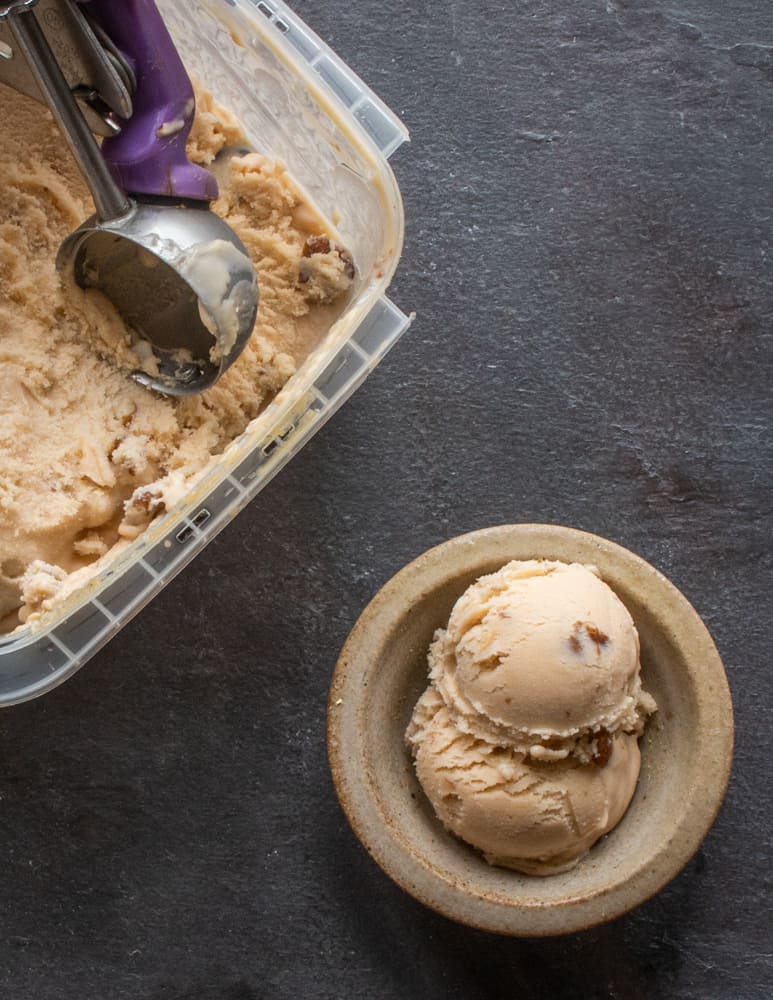 Ice cream made with hickory syrup and toasted hickory nuts