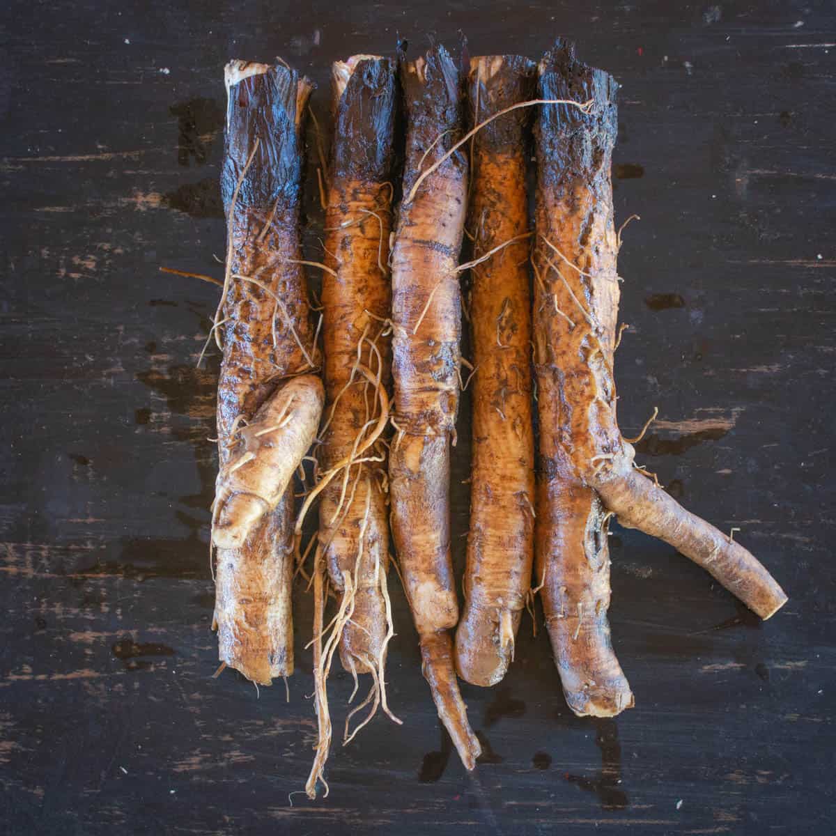 freshly washed burdock roots or gobo