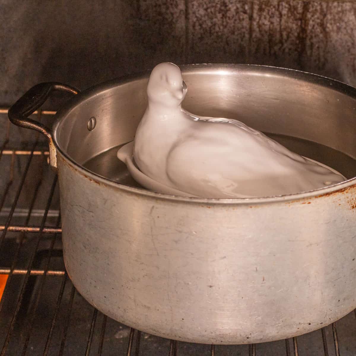 cooking a terrine in a water bath in the oven 