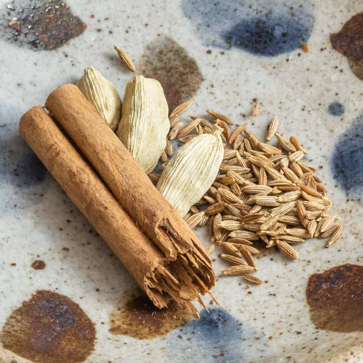 whole spices on a plate 