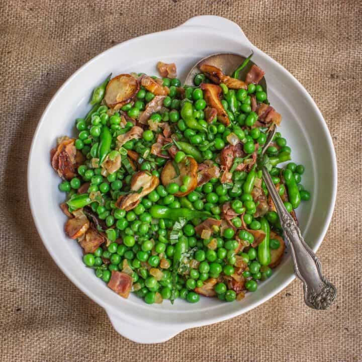 Peas With Mushrooms Prosciutto FORAGER CHEF