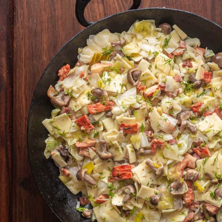 Łazanki: Polish Pasta with Cabbage and Mushrooms - Forager | Chef