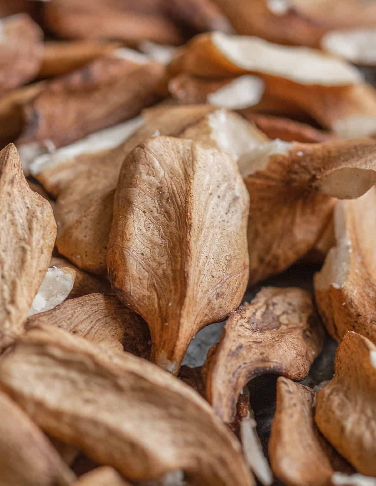 Close up of shelled butternuts or white walnuts. 