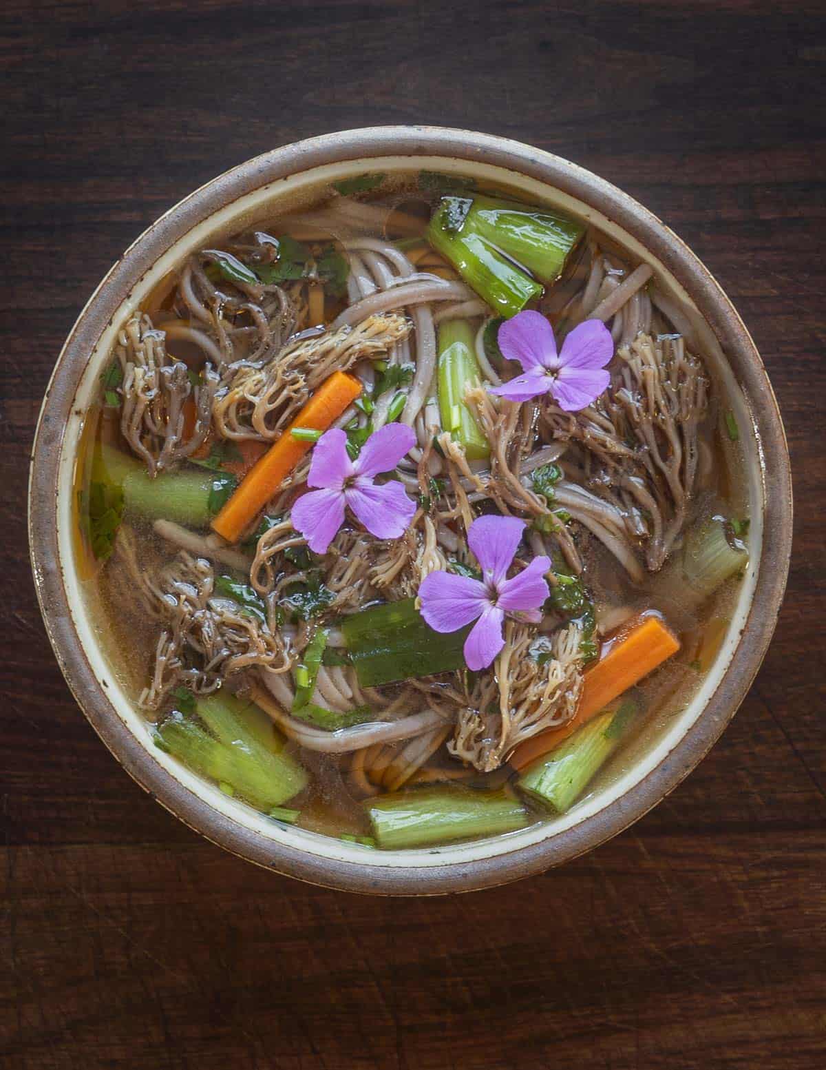 Crown Coral Mushroom Noodle Bowl-image
