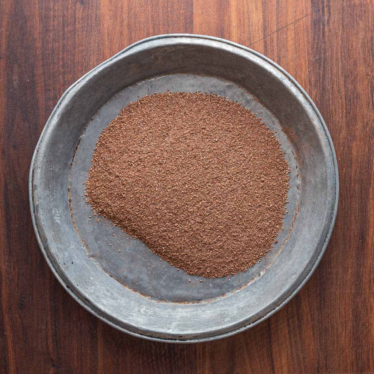 A tray of dock seed flour. 