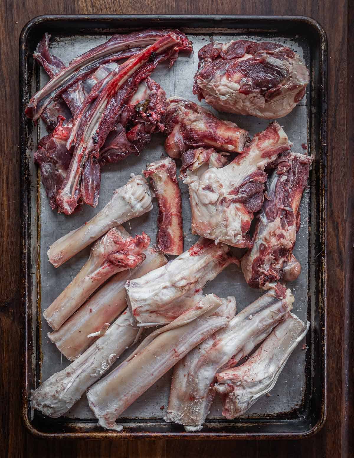Cut bones for deer bone broth. 
