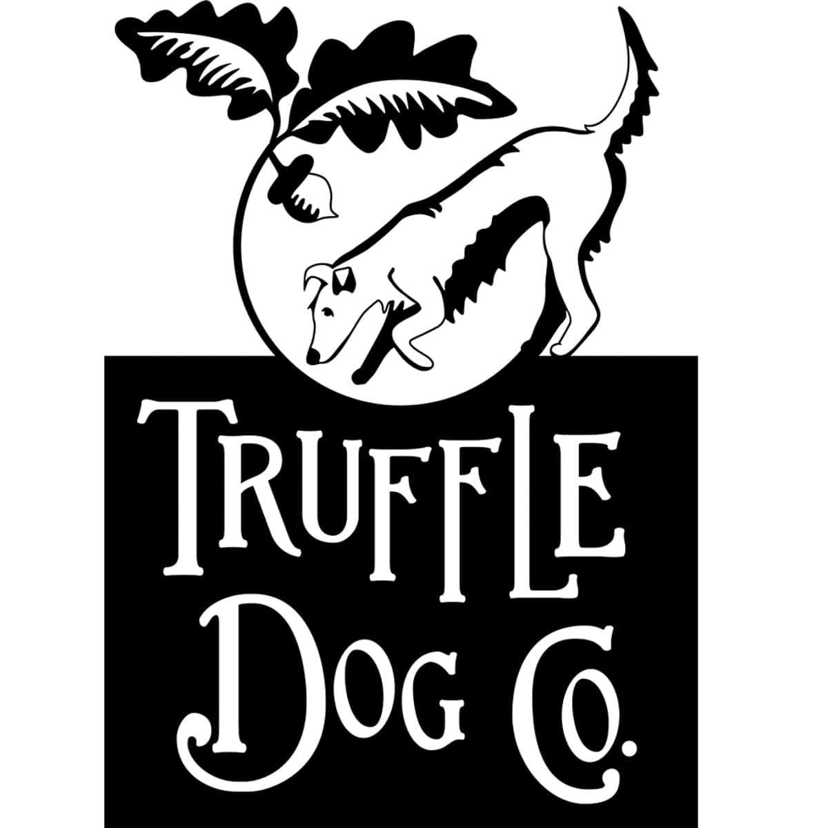 The logo for truffle dog company. 