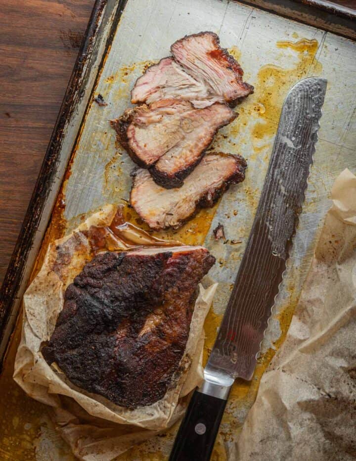 Smoked Pork Brisket with Mustard BBQ Sauce - Forager | Chef