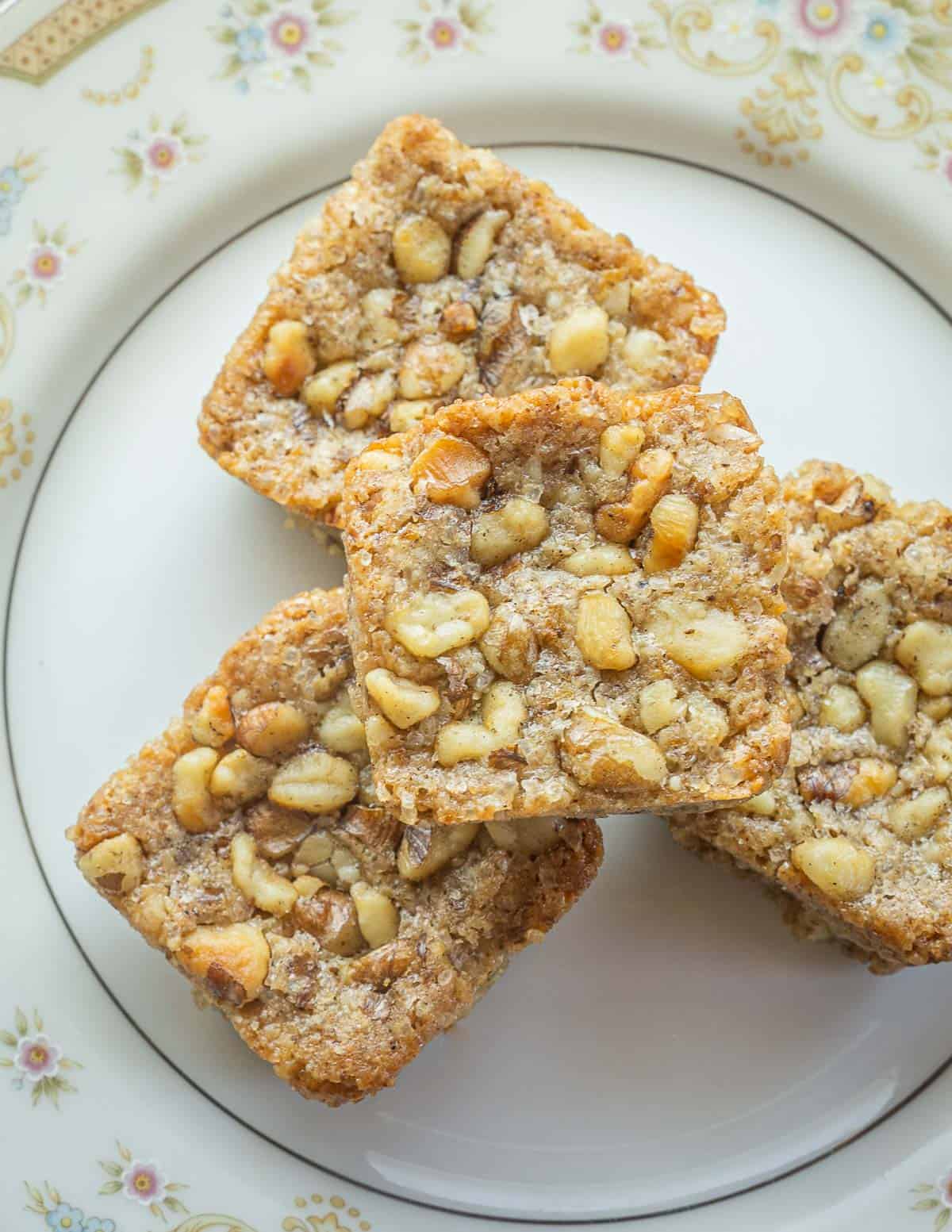 Black walnut cookies on a plate ready to serve. 