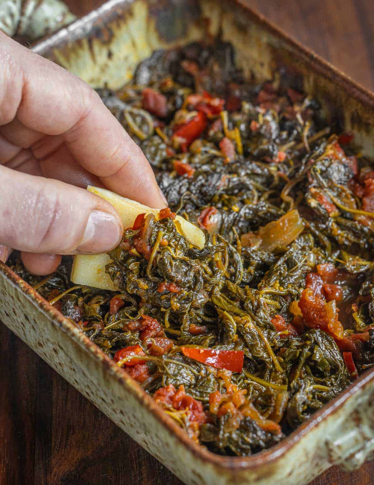 Njama Njama: Braised Garden Huckleberry Greens From Cameroon