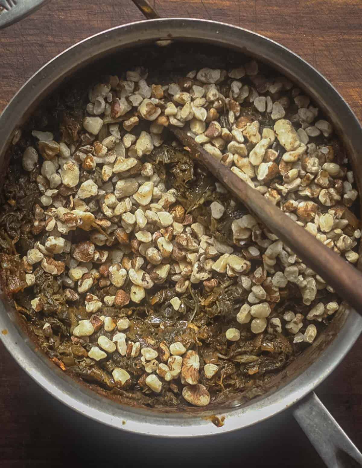 Adding black walnuts to plant based tacos. 