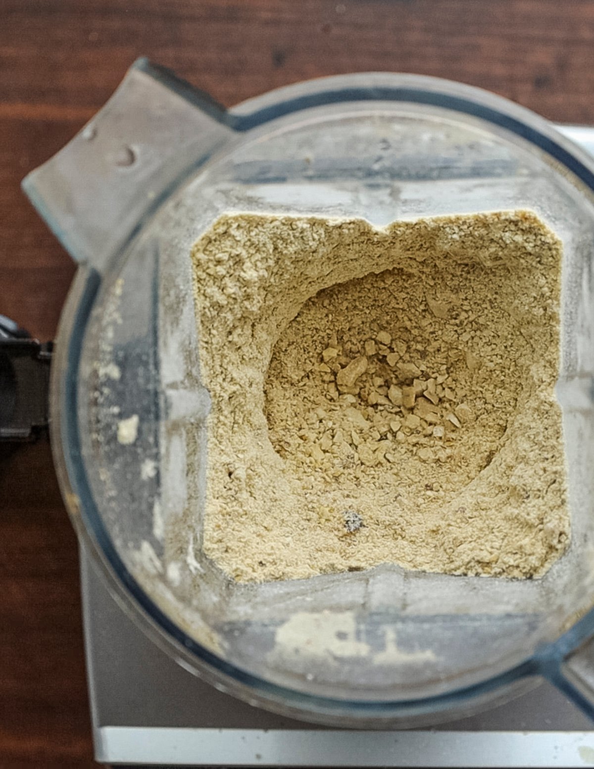 Ground chestnut flour in a Vitamix blender. 