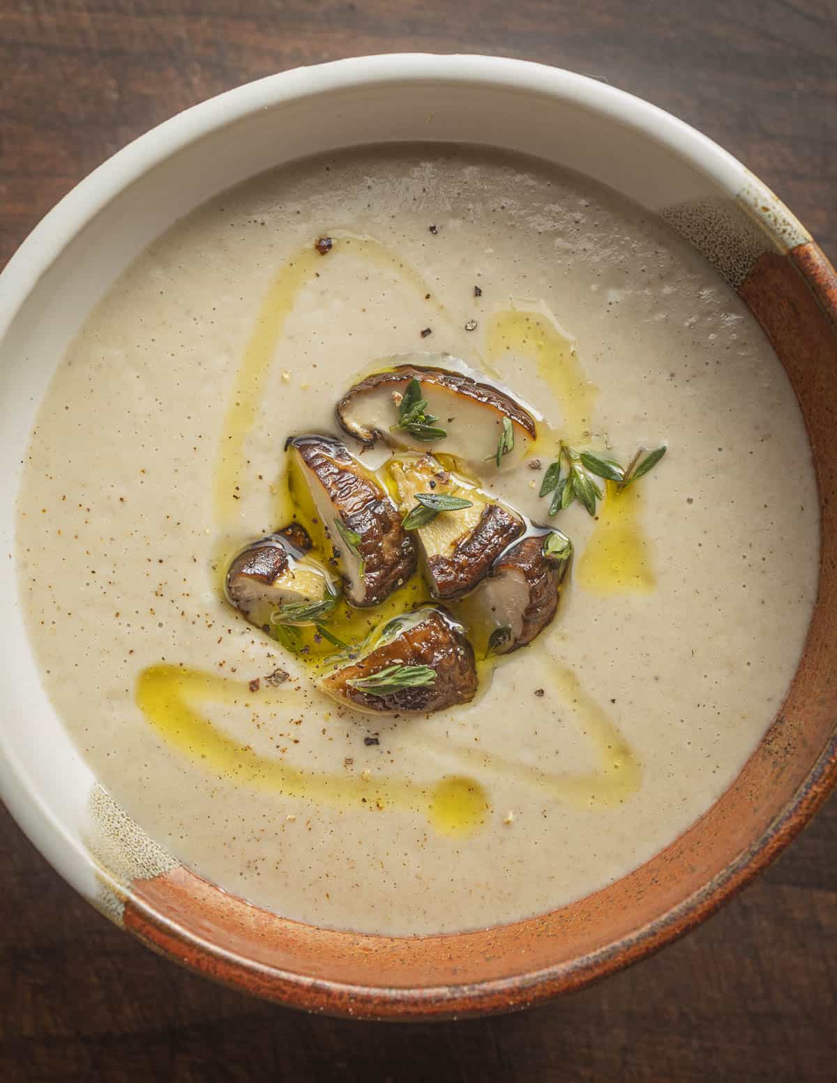 Roasted shitake mushroom soup. 