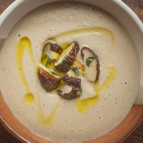 Creamy Roasted Garlic & Shiitake Mushroom Soup