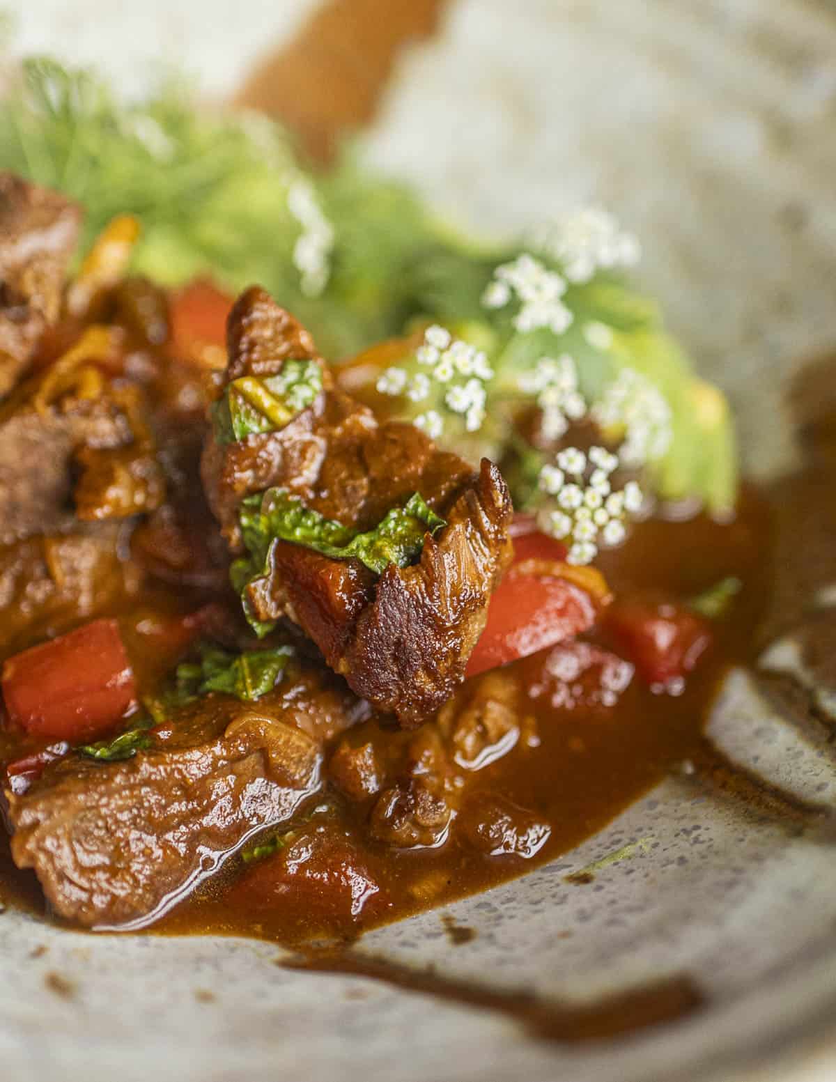 Beef wet fry with mukimo made with comfrey leaves.