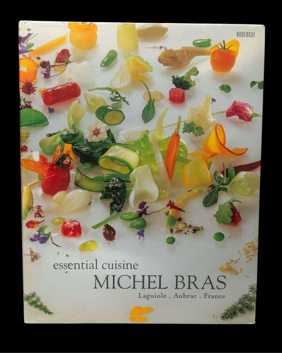 A close up of the cover of the book Essential Cuisine by Michel Bras.